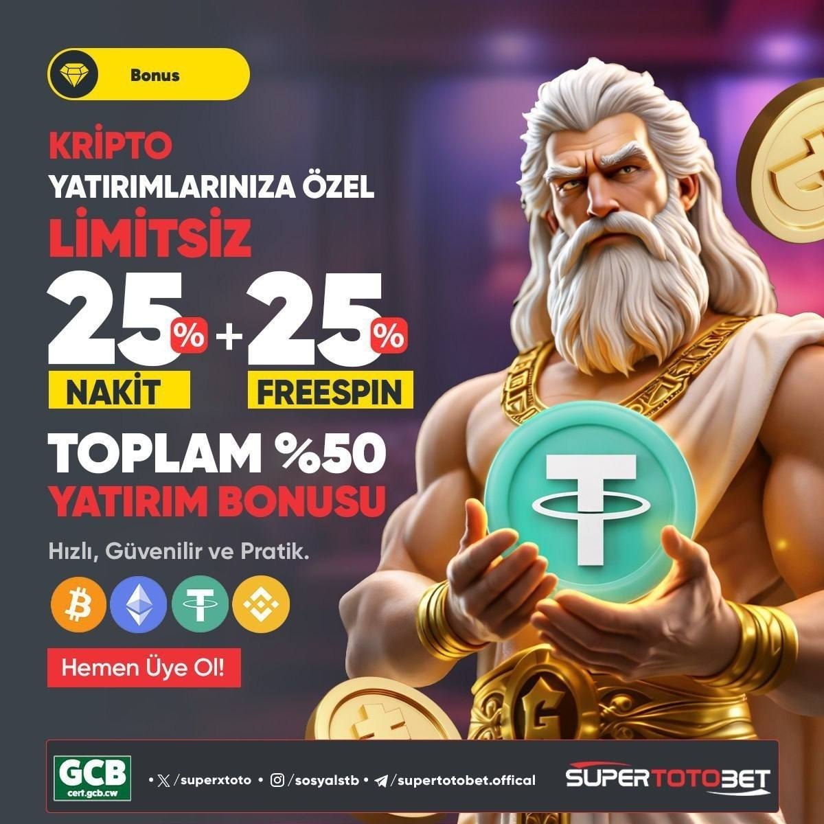 💸Kripto yatırımlara özel limitsiz yatırım bonusu.